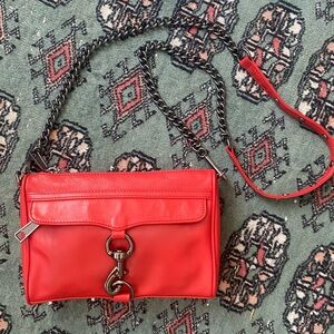 Rebecca Minkoff Mini Mac leather crossbody in red